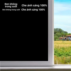 Phim Dán Cửa Sổ Màu Đen Mờ Tự Dính Chống Tia UV Che Sáng Hoàn Toàn Dành Cho Nhà Ở Và Văn Phòng Bảo Vệ Sự Riêng Tư