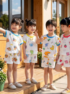 Cotton Breathable Childrens Sleepwear Set