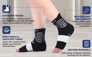 NEENCA Fasciitis Splint Night ถุงเท้ากันกระแทก (1คู่) สำหรับ Achilles Tendonitis Relief ปลอกเท้าการบีบอัดที่ดีที่สุดด้วยแผ่นรองเท้าสำหรับ Plantar Fasciitis ปวดส้นเท้าเท้าและอุปกรณ์พยุงข้อเท้าปลอกพยาบาง