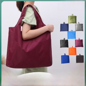 Foldable Oxford Cloth Shopping Bag Portable Handheld Vegetable Buying Waterproof Large Capacity Customizable Eco-friendly Bag