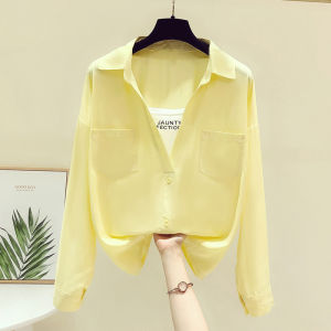 Yao Kexin Womens Long Sleeve Shirt: Spring Autumn Fashion Two-Piece Discounted Brand Clothing With POLLO Collar