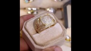 Nam Giới Punk Hip Hop Full Synthetic Cubic Zirconia Nhẫn Đồng Thời Trang Trang Sức Dành Cho Nam Và Nữ