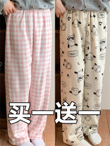 กางเกงนอนผู้ชายขนกระต่ายหนา ขนกระต่าย ขนแกะ ขนกระต่าย กางเกงขายาวลำลอง ทรงตรง ผ้าฝ้ายผสมขนแกะ ผ้าฝ้ายผสมขนกระต่าย