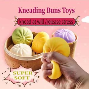 Squishy Toys Bun Siopao Toy Simulation Buns Squeeze Ball Fidget Toys for Kids Stress Reliever Toys