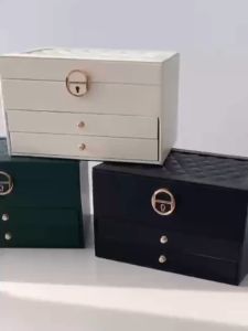 MS/Elegant Women Gift Jewelry Box Fine Accessories Drawer Large Capacity Organizer Storage With Lock