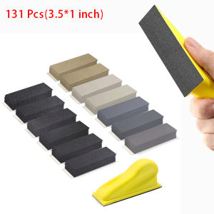 3.5 x 1 inch Mini Detail Sandpaper Assorted 60/100/240/800/2000/5000/10000 Grit 131 Pcs for DIY Craft Wood Metal Tight Polishing
