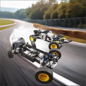 Technical Building Blocks Electronics Drift Racing Car 4WD High Speed Roadster Chassis Anti-collision Suspension Model Toys