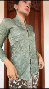 (HANYA KEBAYA) Kebaya Encim Sutra Kringkel Bordir dahlia Bali Pengantin Wisuda Modern