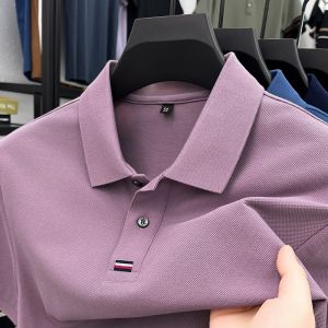 Pierre Cardin Pure Cotton Classy Polo Shirt Mens Short Sleeve T-Shirt Summer New Polo Collar Middle-Aged Leisure Solid Color Half Sleeve