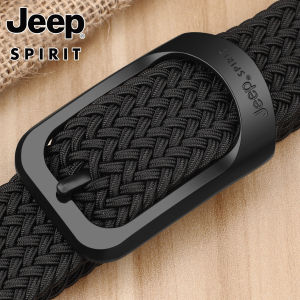 Jeep | Elastic Needle Buckle Braided No Holes Unisex Canvas Belt