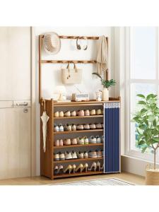 Home Use Bamboo Shoe Rack Dustproof Integrated Doorway Simple Multi-layer Large Capacity Storage Rack Modern Minimalist Style
