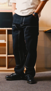 HEADS - Throw Double Knee Carpenter 14oz Black Denim Pants | Celana Panjang Denim Pria/Wanita