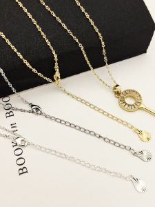 สร้อยคอแฟชั่นชุบไฟฟ้าหัวเข็มขัดแปดเหลี่ยมขนาดเล็ก 2 มม สีติดทนนาน อุปกรณ์เสริมโซ่ทองแดงครึ่งเส้น