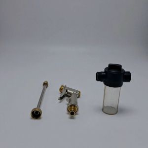 KOSSO ปืนฉีดน้ำแรงดันสูง หัวฉีดน้ำล้างรถ หัวฉีดน้ำล้างรถแรงดันสูง หัวฉีดโลหะสายฉีดแรงดันสูงรดน้ำในสวน มีกระบอกสำหรับใส่น้ำยา หัวฉีดล้างรถยนต์พร้อมกับข้อต่อยางพลาสติก กระบอกฉีดน้ำ ข้อต่อยาง 501 53A FXA