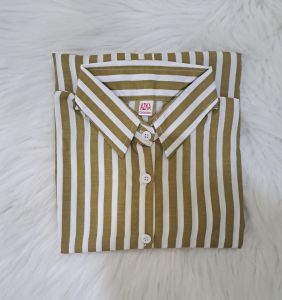 Tunik Kemeja Motif Stripe Bahan Polly Rayon Kekinian