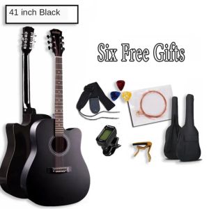 PLAYOU Acoustic Guitar 41 Inch Low Action Guitar Suitable For Beginners