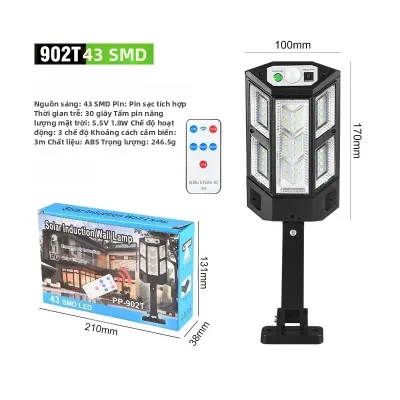 Đèn Năng Lượng Mặt Trời COB LED 280 Bóng Cảm Biến Chuyển Động Chống Nước IP65 3 Chế Độ Đèn Pha Gắn Tường Cho Sân Vườn Nhà Để Xe