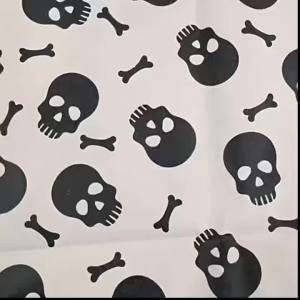 1pc Halloween Skull Bone Pumpkin Tablecloth Black White Disposable Waterproof Table Cover for Halloween Party Dinner Decor