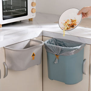 Kitchen Cabinet Door Mounted Trash Can Small Creative Narrow Hanging Storage Bin Wall-Mounted Waste Disposal Bin Household Use