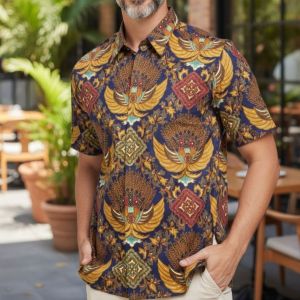 NYONYA BATIK men shirt short sleeves