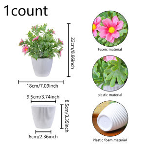 1PC artificial flower pot plant set suitable for office desks hotels and home decoration.