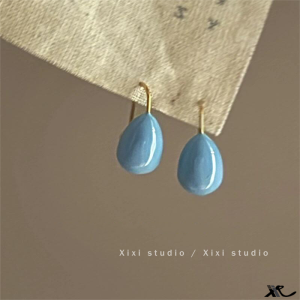  Blue Waterdrop Earrings Womens 2025 New Unique Luxury Sensation Drop Earring Holiday Style Fashionable Jewelry