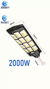KKSKY Original 2000W 2-3 Sided All In One Solar Street Light IP67 Outdoor Waterproof Lamp High Power Intelligent Lights control and Motion Sensor 400W 500W 800W 1000W