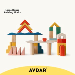 AVDAR | Childrens Educational Construction Toys Montessori Large Particle Birch Wood