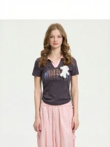 Trendy Print Polo Shirt