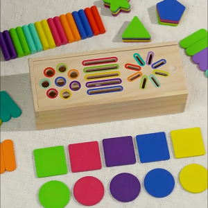 Wooden Color Classification Box Montessori Toy Shape Matching Game Kids Educational Early Sensory Mainan Edukatif