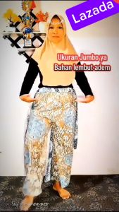 Celana Kulot Panjang Wanita Batik Print Motif Ukuran Jumbo Dewasa Harian Kekinian Bawahan Santai Bahan Adem Halus Nyaman Murah - Poli Katun