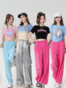 เผ็ด เด็กผู้หญิง Dance Ensemble Jazz Street Dance Ghost Step Performance ชุดสูท Kpop Stage Show เครื่องแต่งกายวัสดุไนลอนฤดูใบไม้ร่วง