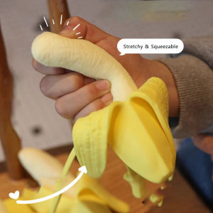 Peelable Banana Squeeze Toy Soft Rebound Fidget Toy Funny Prank Gadget for Stress Relief & Decompression
