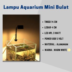 Lampu Aquarium Mini Aesthetic Bulat Lampu Ikan Cupang Guppy Ikan Hias Lampu LED