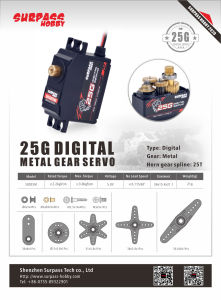 SURPASS HOBBY High Torque Digital Servo 9g 17g 25g 6kg 9kg 15kg 20kg Metal Gear for 1/8 1/10 RC Car Boat Plane Airplane Robot