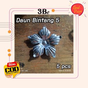 100pcs Bunga daun bintang 5 ornamen pintu pagar besi plat kanopi railing tangga balkon rumah