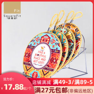 New Design Creative Ceramic Pot Mat Nordic Style Restaurant Tableware Heat Resistant Pad Western Dining Table Mat round Shape