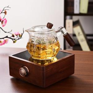 Heat Resistant Glass Teapot Wooden Handle
