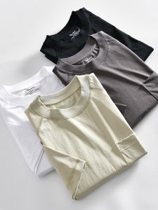 เสื้อยืดคอกลมแขนสั้นทรงหลวมสำหรับผู้ชาย ผ้าฝ้ายผสมโพลีเอสเตอร์ ระบายอากาศได้ดี ทรงหลวม สไตล์ฤดูร้อน ปักกระเป๋า