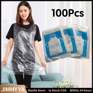 100pcs Clear Disposable Aprons For Cooking Cleaning Painting Plastic Aprons Waterproof Anti Pollution