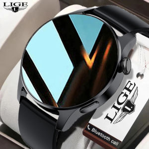 LIGE New Fashion Bluetooth Call Smart Watch For Man Full Touch Screen Sports Fitness Men Watch Jam Tangan Lelaki For Android IOS + Box