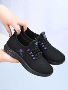 รองเท้าผ้าส้นแบนลําลองสําหรับผู้หญิงพื้นรองเท้านุ่มกันลื่นเหมาะสําหรับห้องครัวและงานสํานักงานสีดําฤดูใบไม้ผลิฤดูใบไม้ร่วง