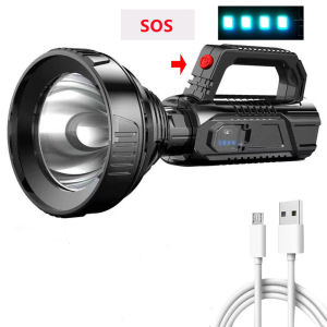 New High Power LED Flashlight Waterproof Fishing Lantern Torch USB Rechargeable Powerful Spotlight Searchlight Camping Lamp