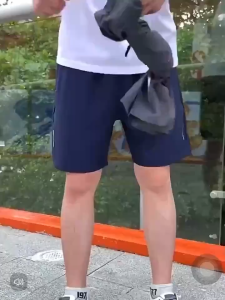 3-PCS Men New Trendy Ice Silk Shorts Quick-Dry Breathable Casual Outdoor Sports Shorts with Zipper Pocket