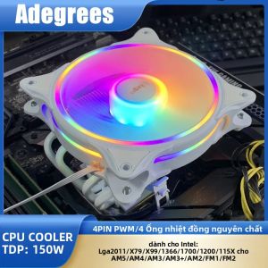 Tản Nhiệt CPU ARGB 4 Ống Dẫn Nhiệt TDP 150W Cho Intel LGA 1366 1155 1151 1200 1700 2011 X79 X99 AM3 AM4 AM5 - Quạt Làm Mát 120mm