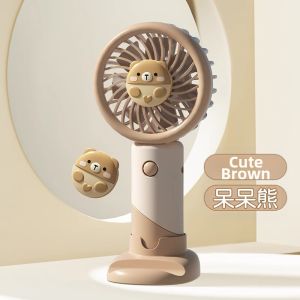 Portable Handheld Folding Mini Fan USB Charging Office Desktop Small Fan Large Wind Power Dormitory Tabletop Cooling Neck Fan