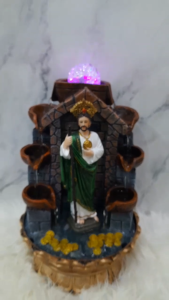 Saint Jude LED Water Fountain with Cascading Bowls