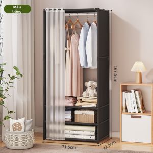 DIHUANTUO | Tủ Quần Áo Chống Bụi Giá Rẻ Chắc Chắn Khung Kim Loại Hình Ống Đơn Giản