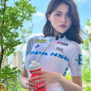 Strava NSR Womens Short Sleeve Cycling Jersey Breathable Quick Dry Road Bike Riding Clothes Comfortable Spring Autumn Cycling Gear