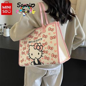 ZEEMIN Halloween Christmas Sanrio Hello Kitt Single Shoulder Tote Bag Women Upgrade Zipper Style Reticule Bag Kawaii Convenient Shopping Fashion Tote Bags
